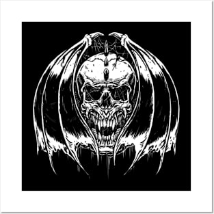 Winged skull Posters and Art